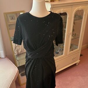 Kiwi Black Mini Dress with Sparkle Accents